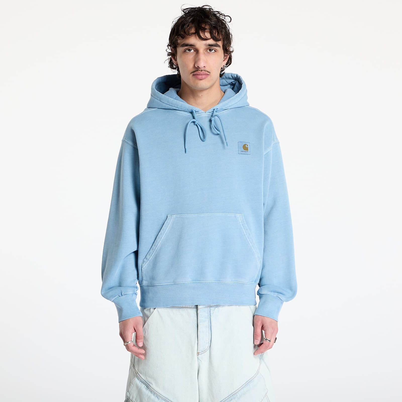 Sweatshirt Carhartt WIP Hooded Nelson Sweat UNISEX Clay Blue Garment Dyed S