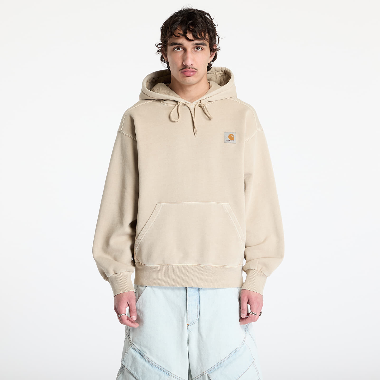 Sweatshirt Carhartt WIP Hooded Nelson Sweat UNISEX Fleur De Sel Garment Dyed XS