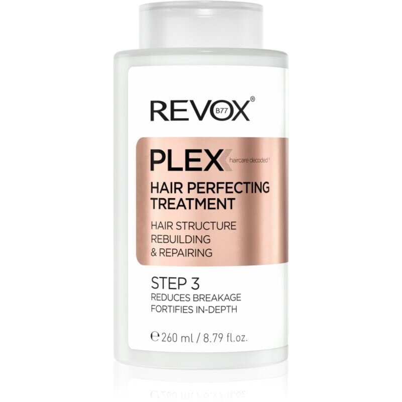 Revox B77 PLEX Hair Perfecting Treatment. Step 3 pre-shampoo nourishing treatment for damaged and colour-treated hair 260 ml