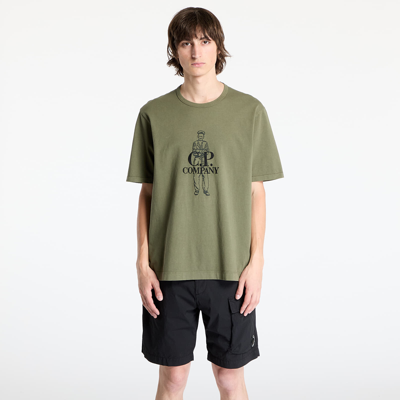 T-shirt C.P. Company 1020 Jersey Logo T-Shirt Thyme Green S