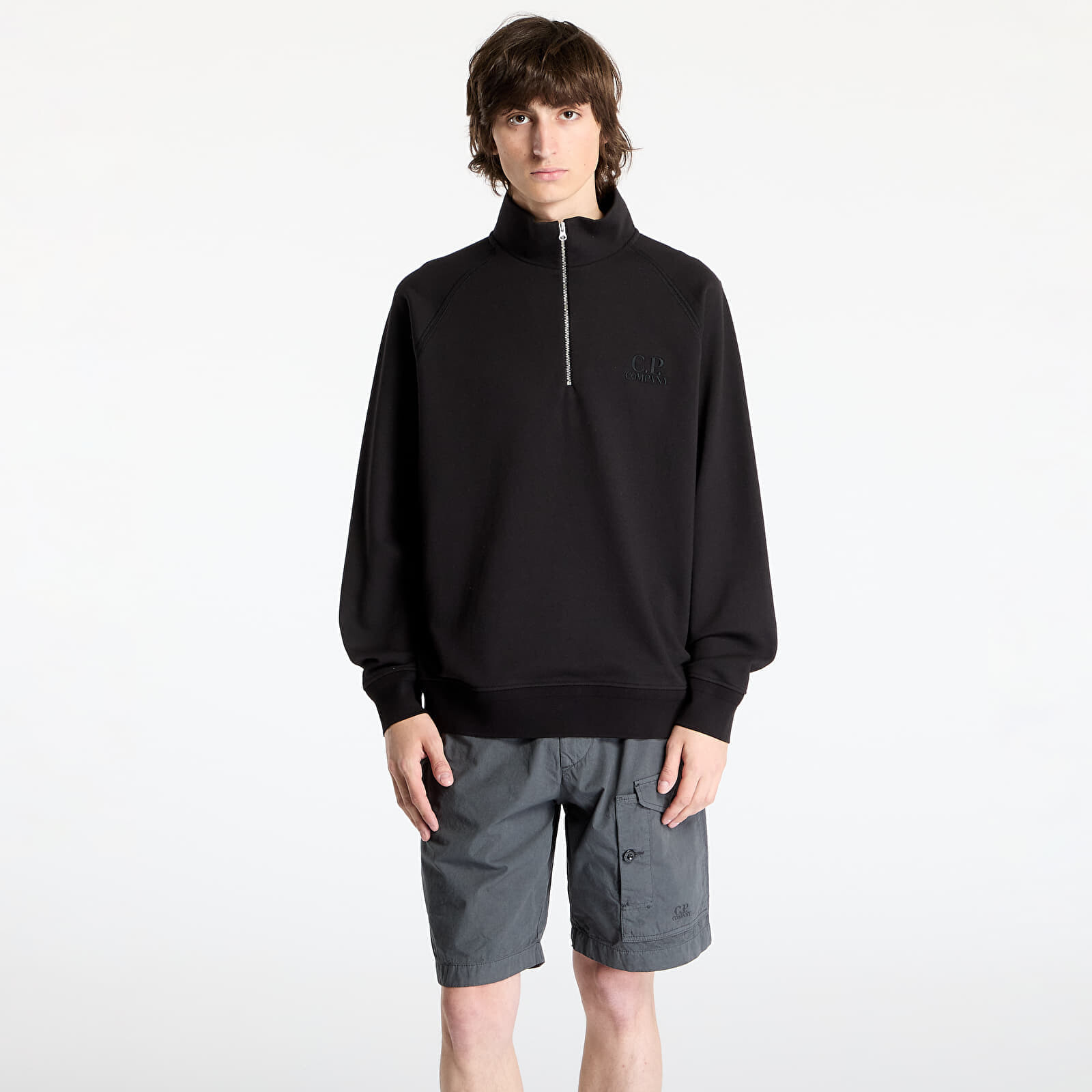 Sweatshirt C.P. Company Diagonal Raised Fleece Sweatshirt Black S