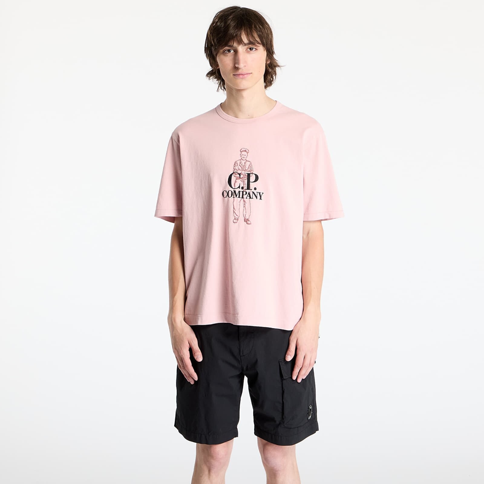 T-shirt C.P. Company 1020 Jersey Logo T-Shirt Misty Rose Pink L