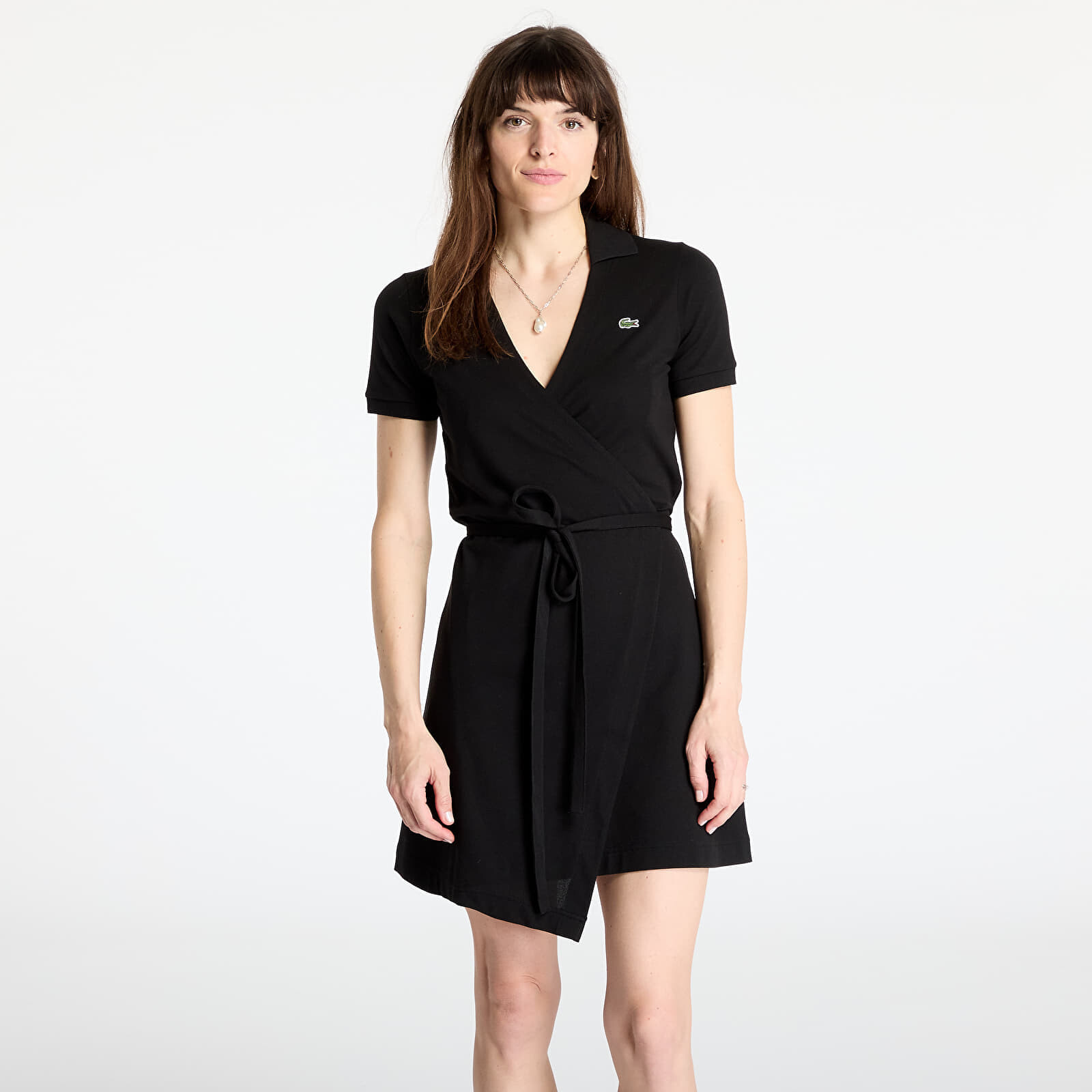 LACOSTE Stretch Mini Pique Dress Black M