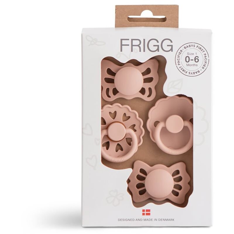 FRIGG Baby's First Pacifier​ Floral heart dummy Blush