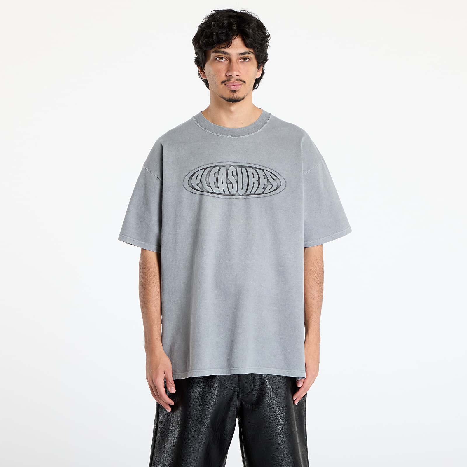T-shirt PLEASURES Sandblast T-Shirt Dark Silver L