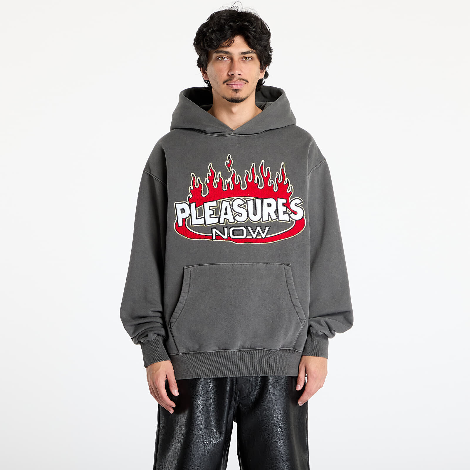 Sweatshirt PLEASURES Flame Hoodie Faded Black S