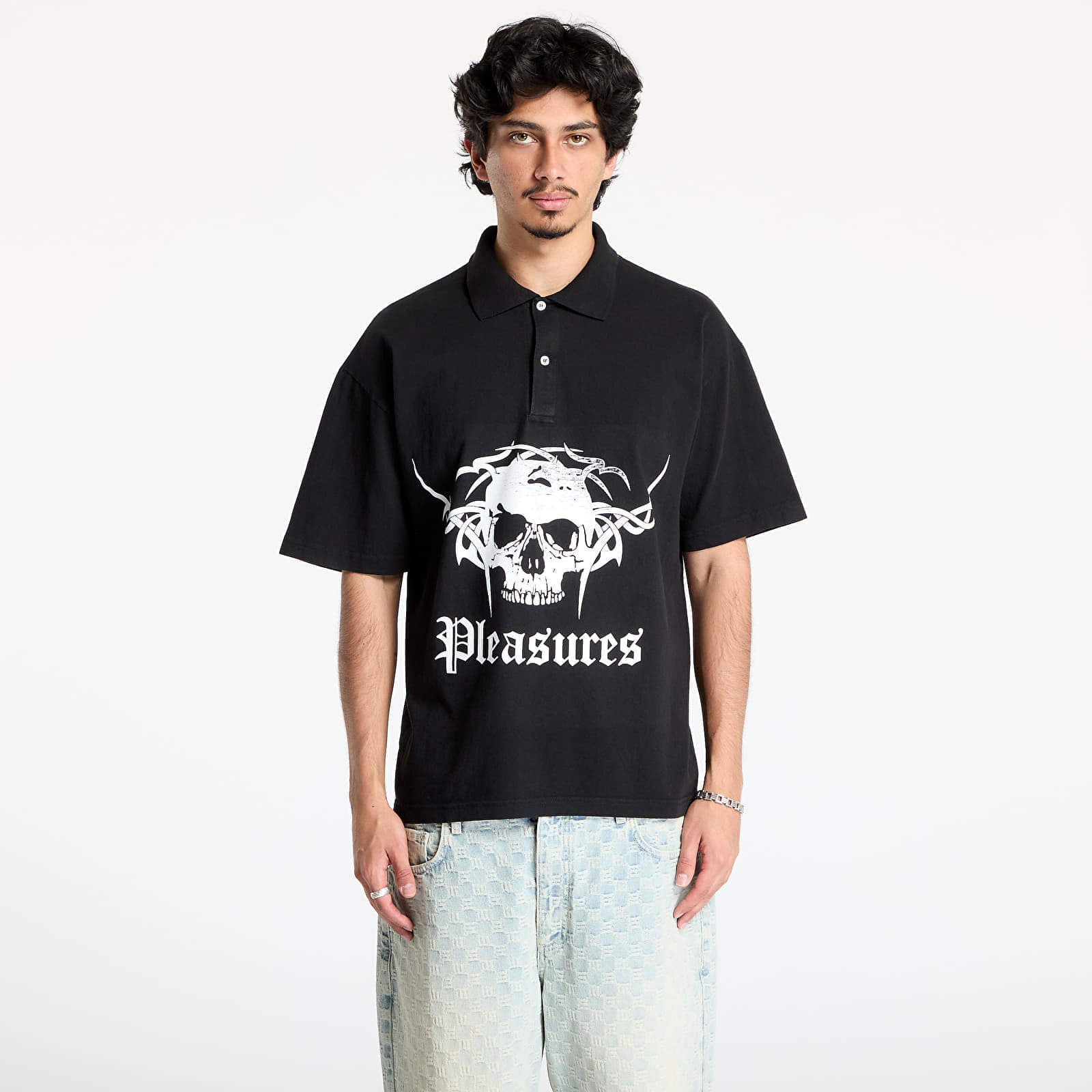 T-shirt PLEASURES Tradition Polo Shirt Black S