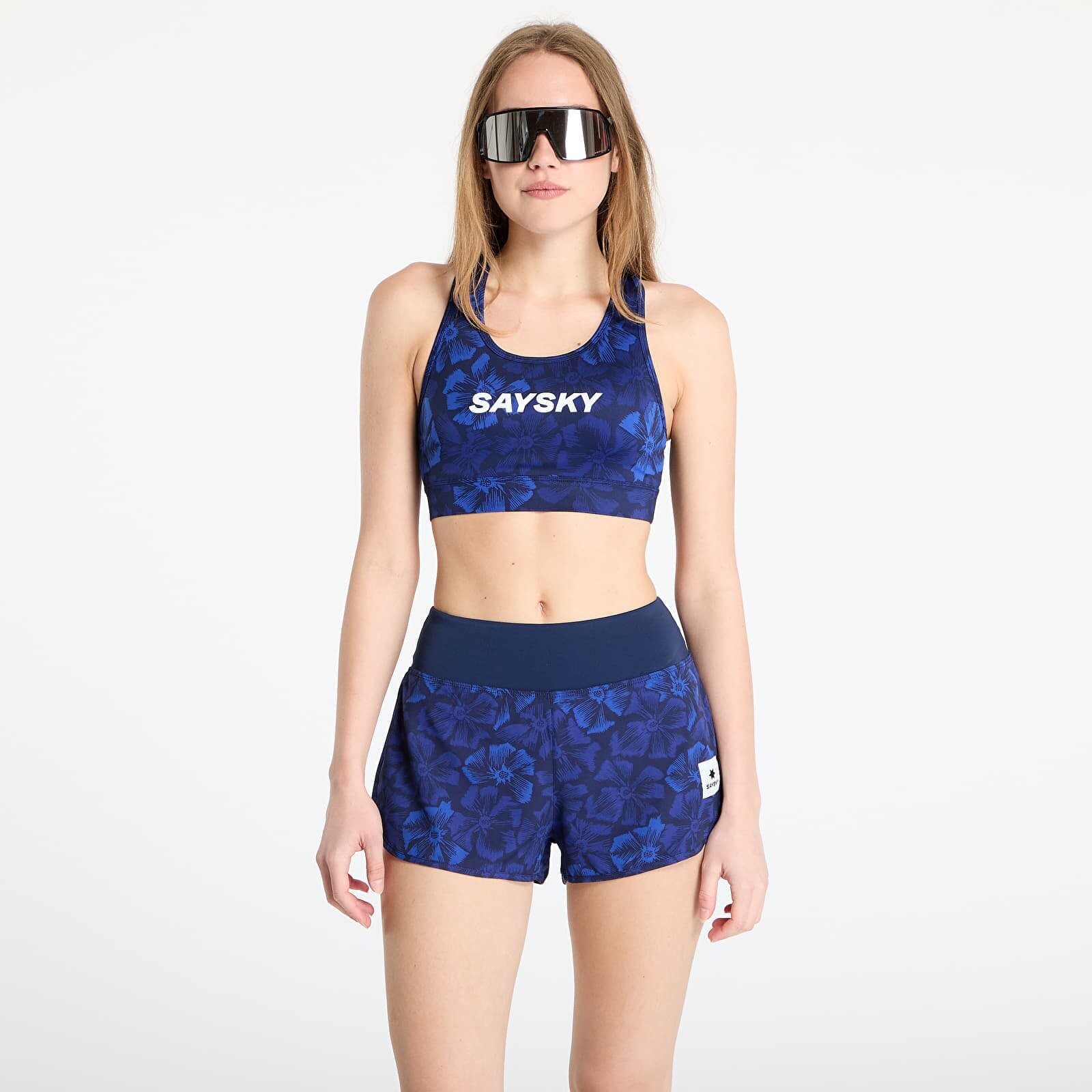 SAYSKY W Flower Combat Sports Bra Blue AOP L