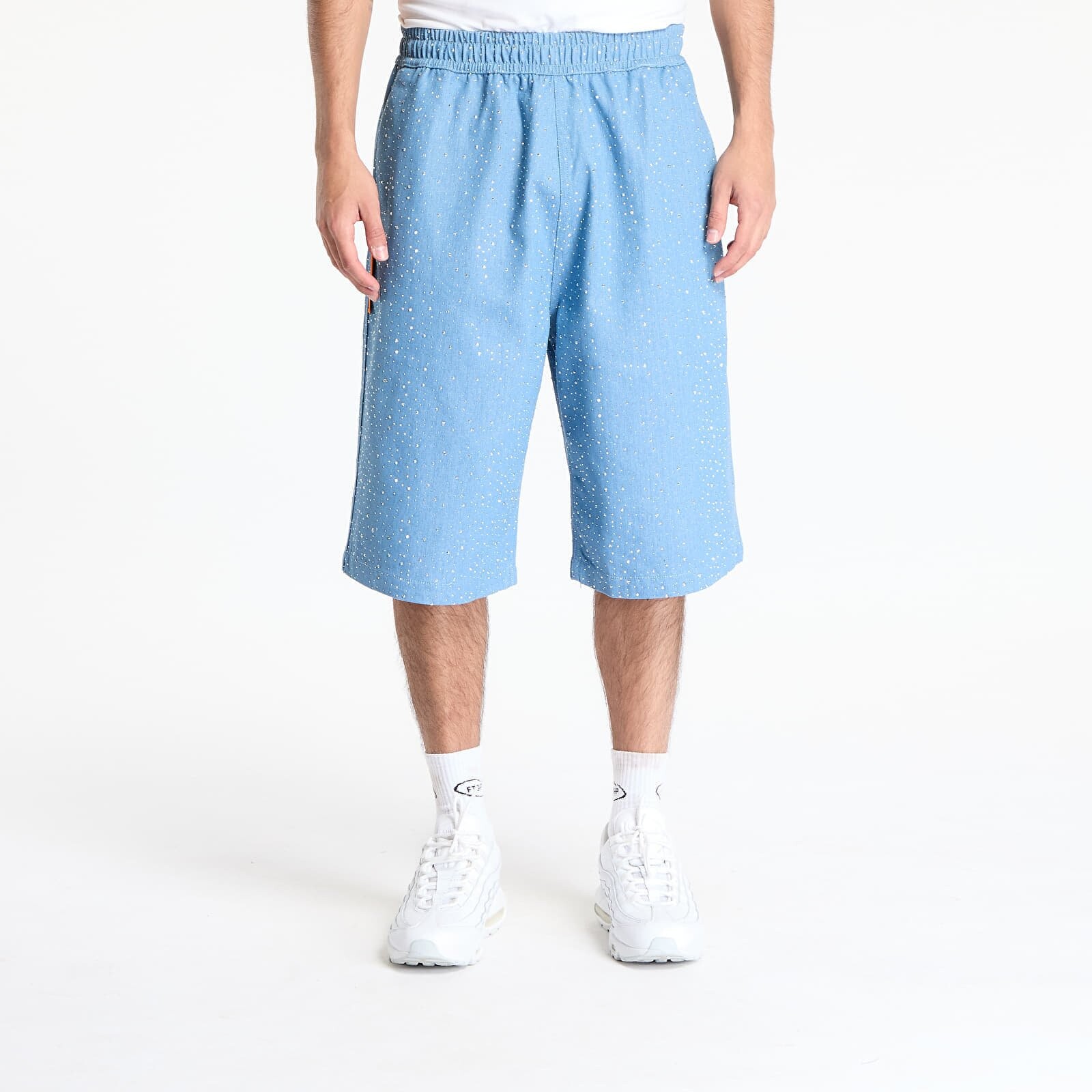 Shorts PLEASURES Glitter Baggy Denim Shorts Light Indigo S