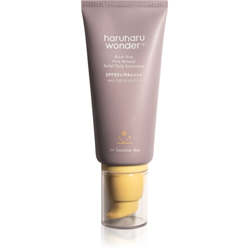 Haruharu Wonder Black Rice Pure Mineral Relief Daily Sunscreen soothing mineral protective cream SPF 50+ 50 ml