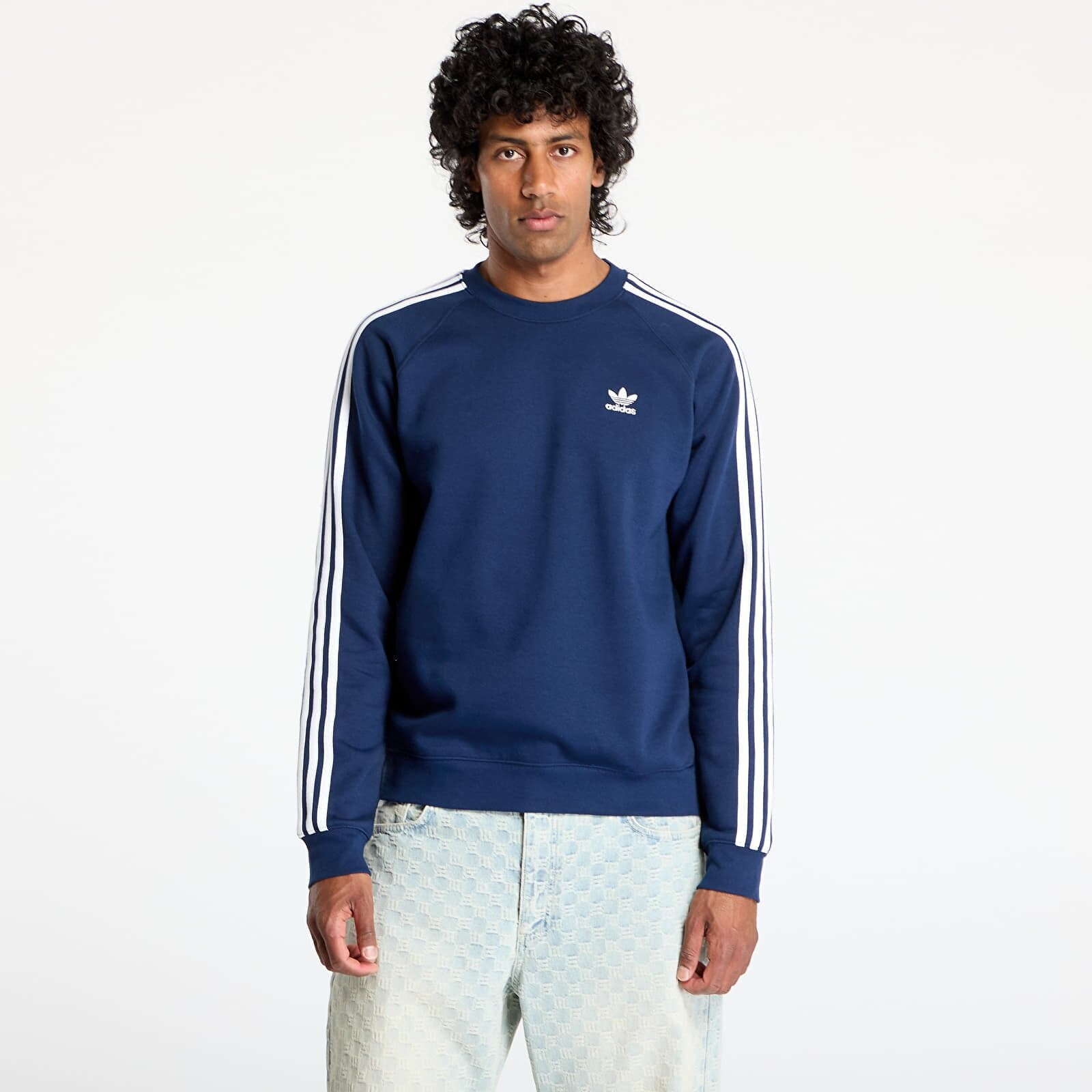 Sweatshirt adidas Adicolor Classics 3-Stripes Crew Sweatshirt Night Indigo/ Chalk Pearl/ Dove Grey S