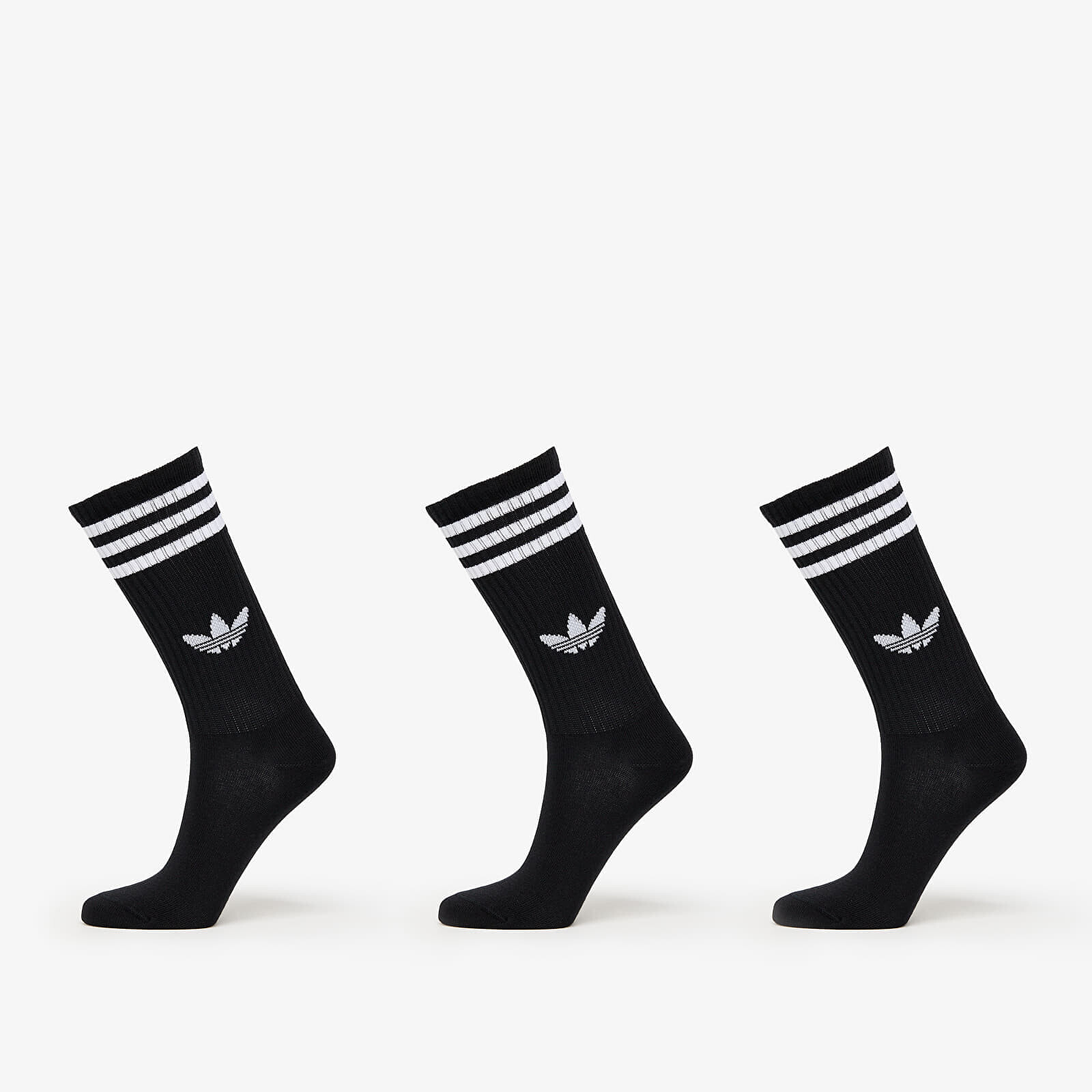 adidas 3-Stripes High Crew Socks 3-Pack Black/ Lucid Red/ Lucid Blue S