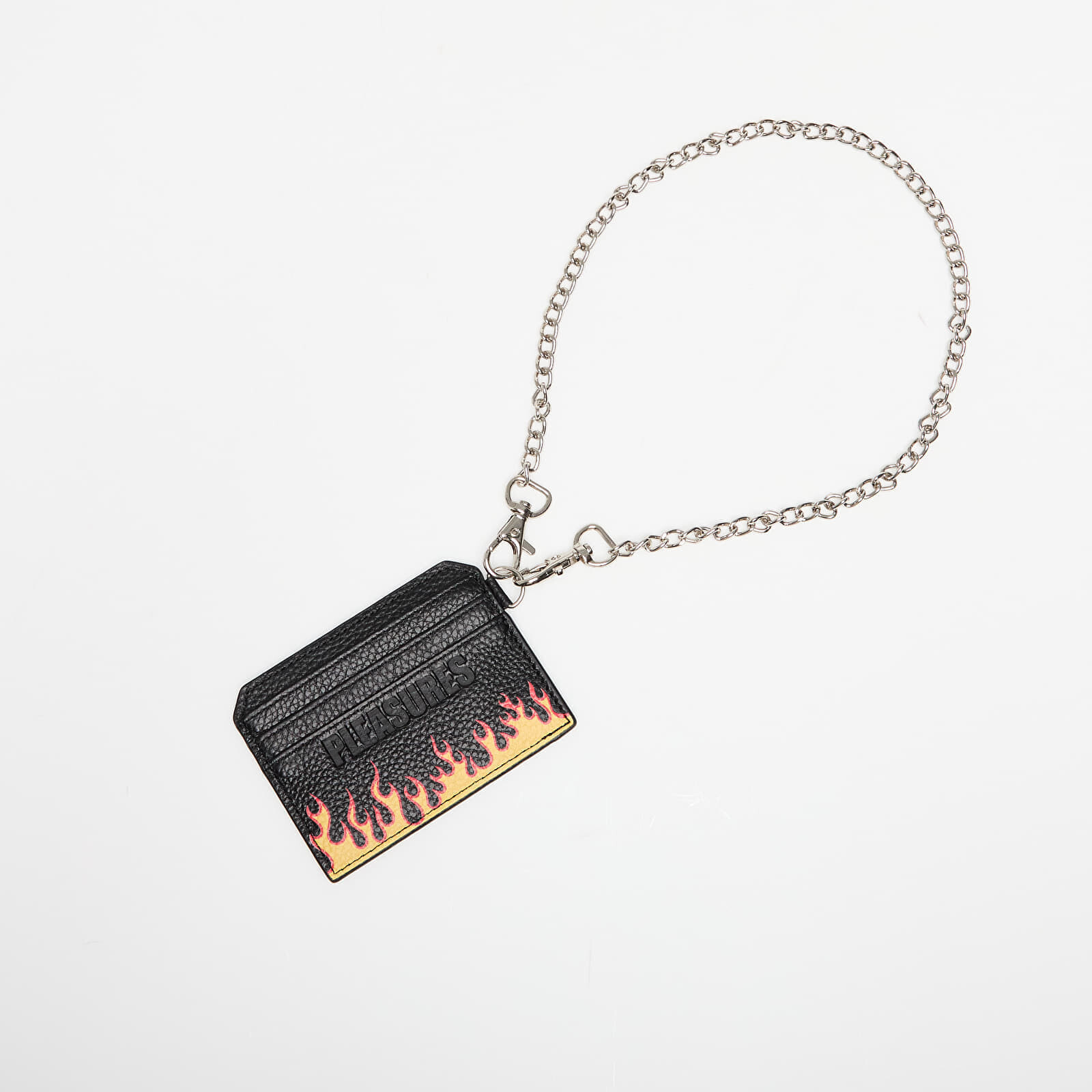 Wallet PLEASURES Leather Card Holder W/ Chain Black Universal