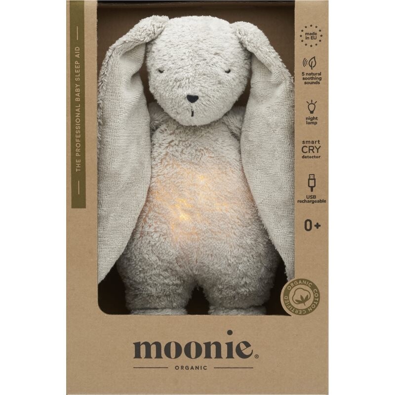 Moonie The Humming Friend 2.0 Organic Grey sleep toy with melody 1 pc