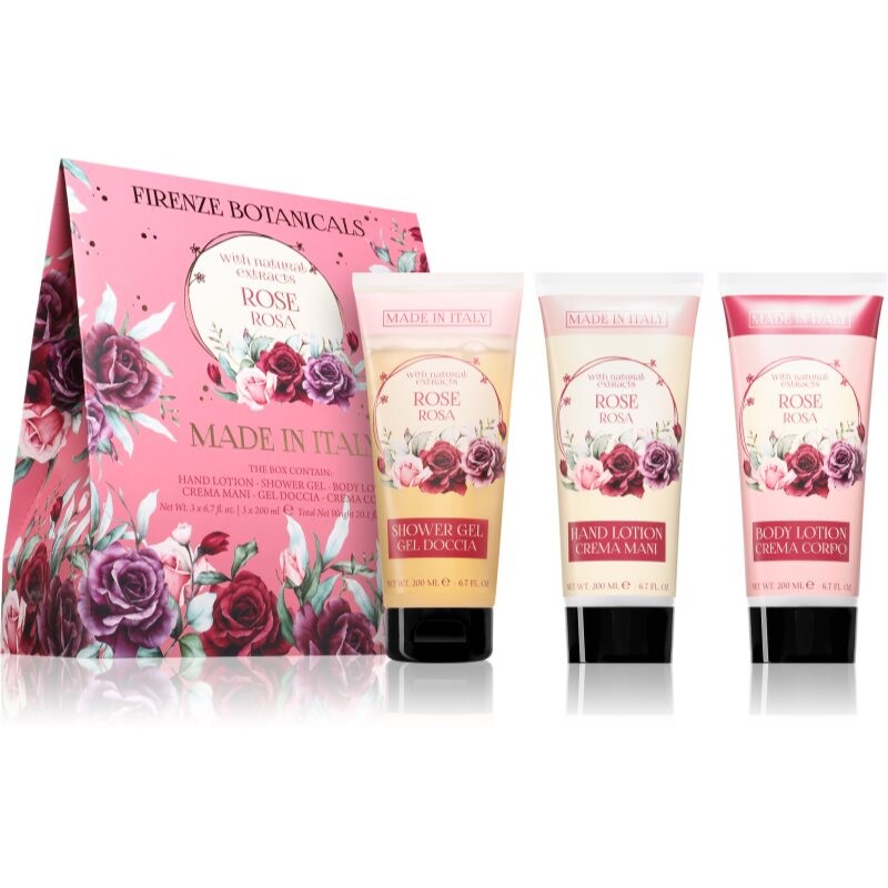 La Florentina Rose Hand Cream, Shower Gel and Body Lotion gift set