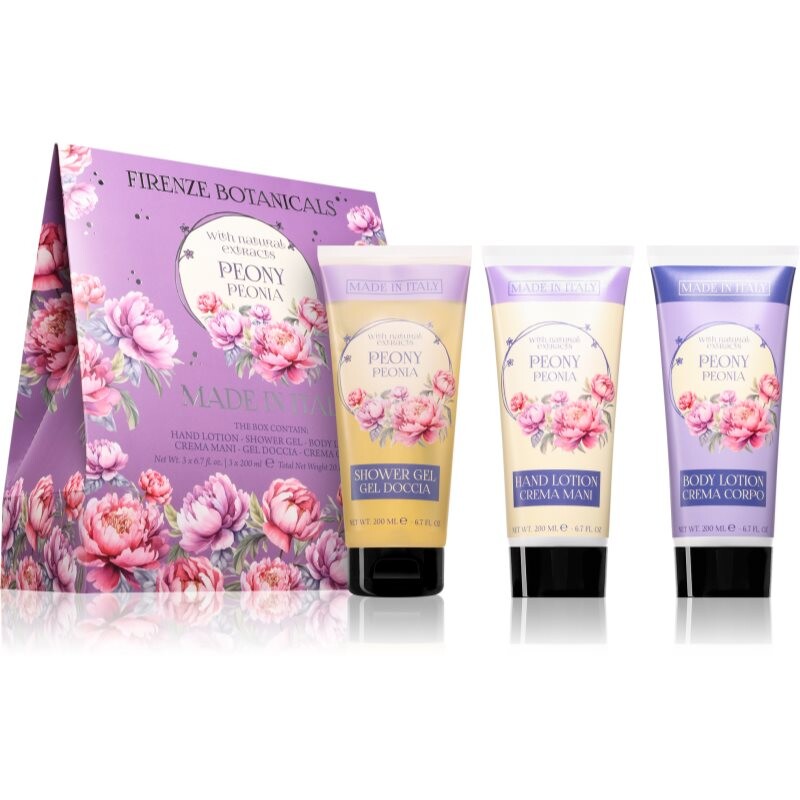 La Florentina Peony Hand Cream, Shower Gel and Body Lotion gift set