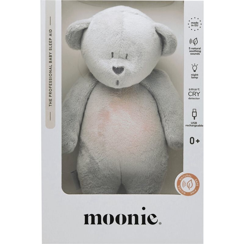 Moonie Bear 2.0 Organic Silver sleep toy with melody 1 pc
