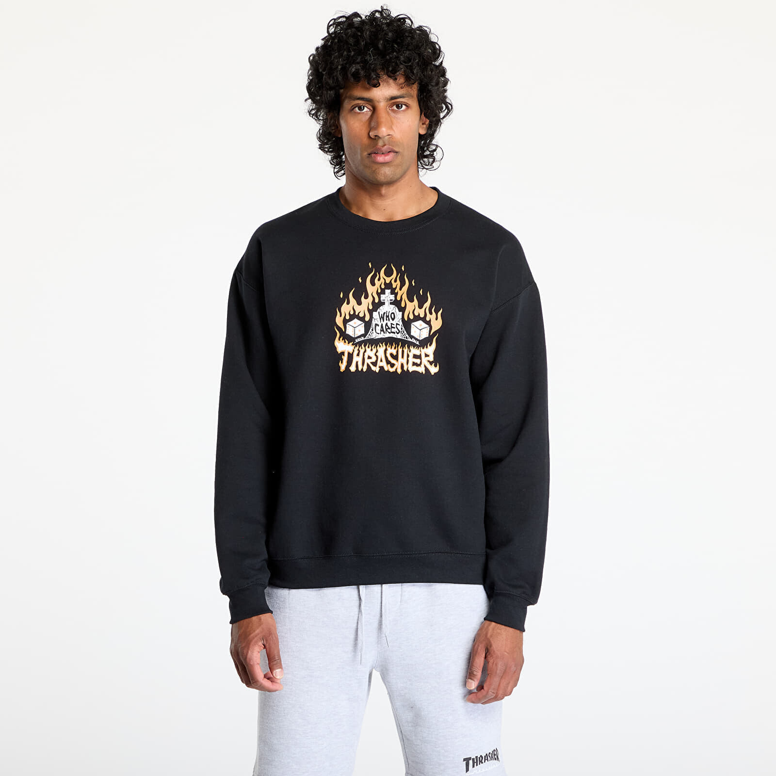 Sweatshirt Thrasher Who Cares by Neckface Crewneck Black L