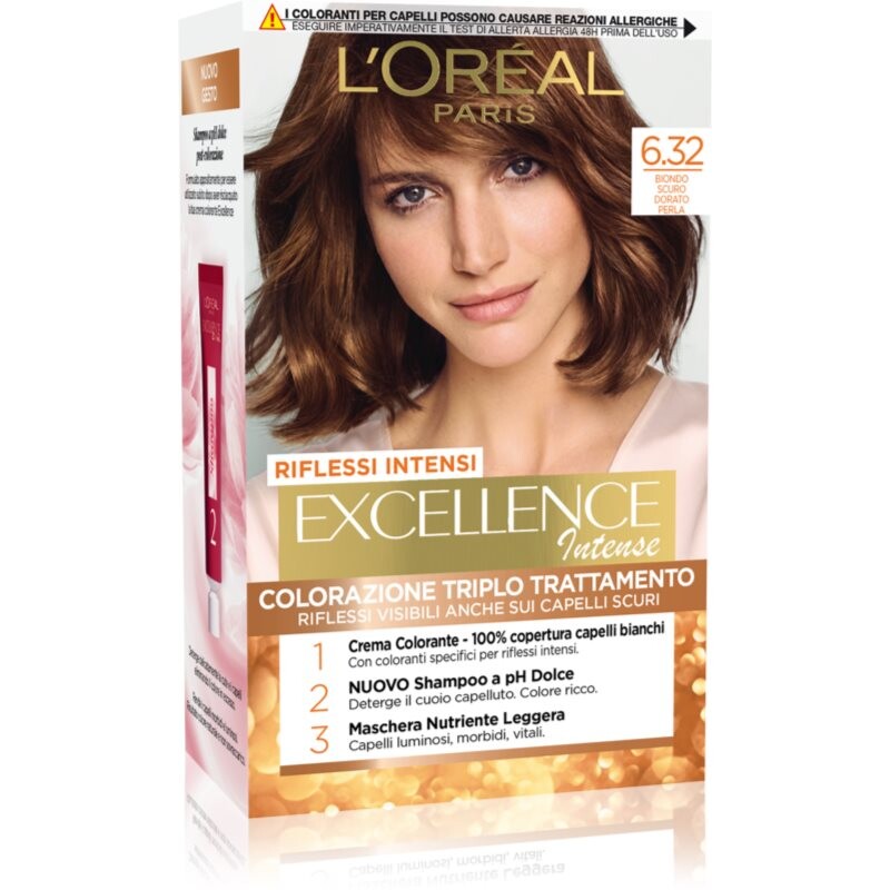 L’Oréal Paris Excellence Intense hair colour shade 6.32 Biondo Scuro Dorato Perla 1 pc