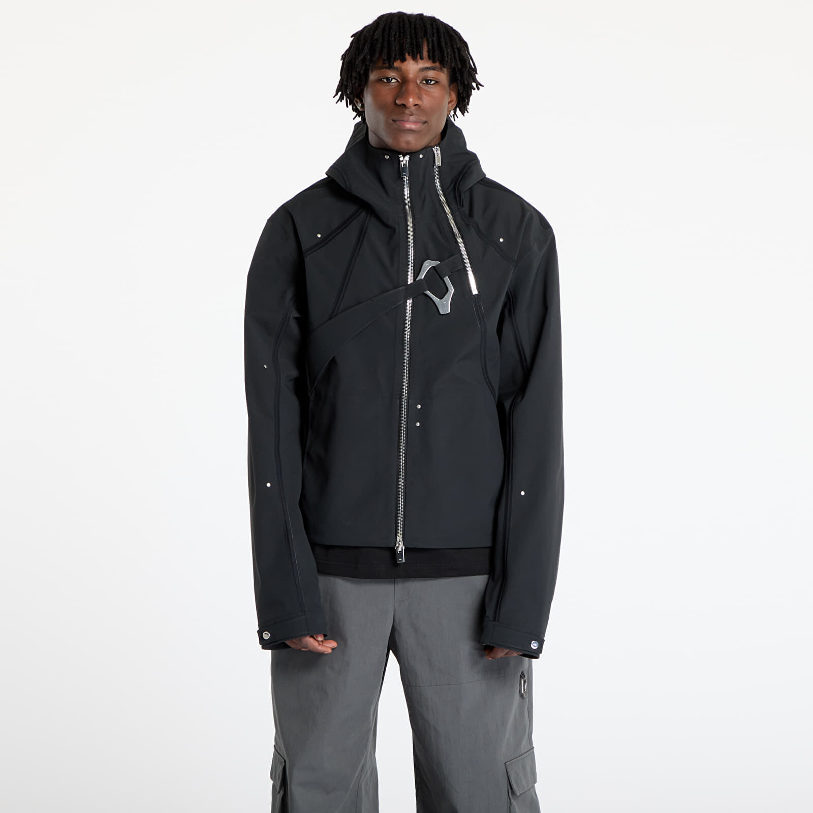 Jacket HELIOT EMIL Moire Technical Jacket Black 48