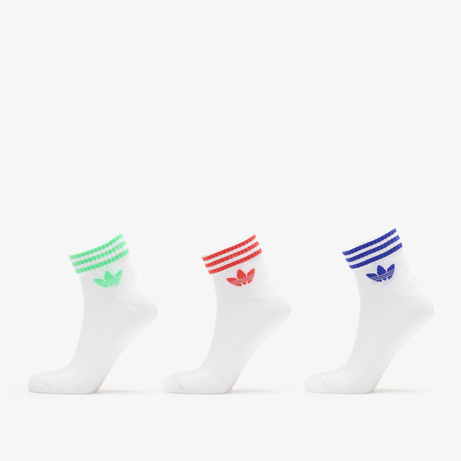 adidas 3S Ankle S 3-Pack White/ Lucid Blue/ Scrgrn S