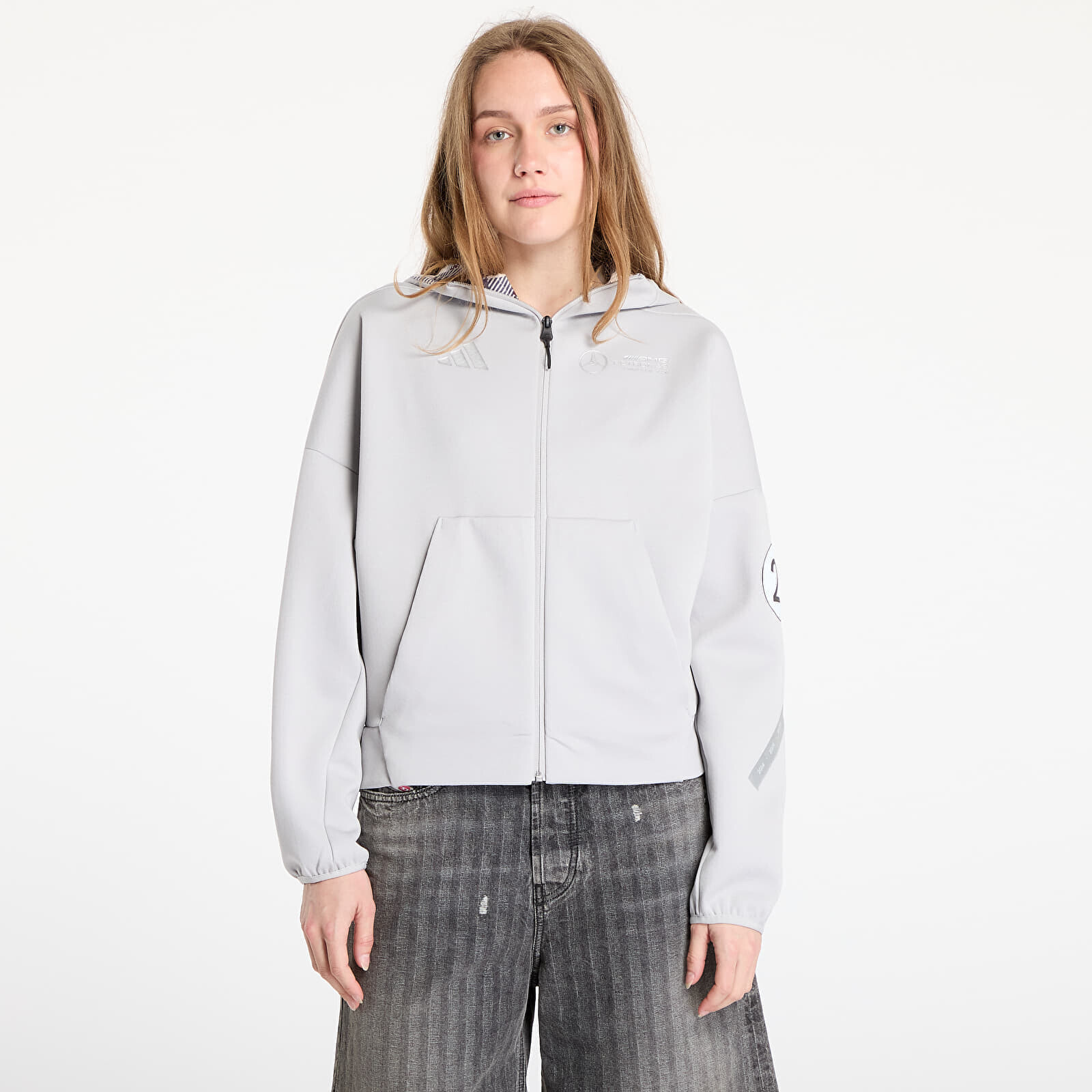 Sweatshirt adidas x Mercedes AMG Silver Hoodie Grey Two S