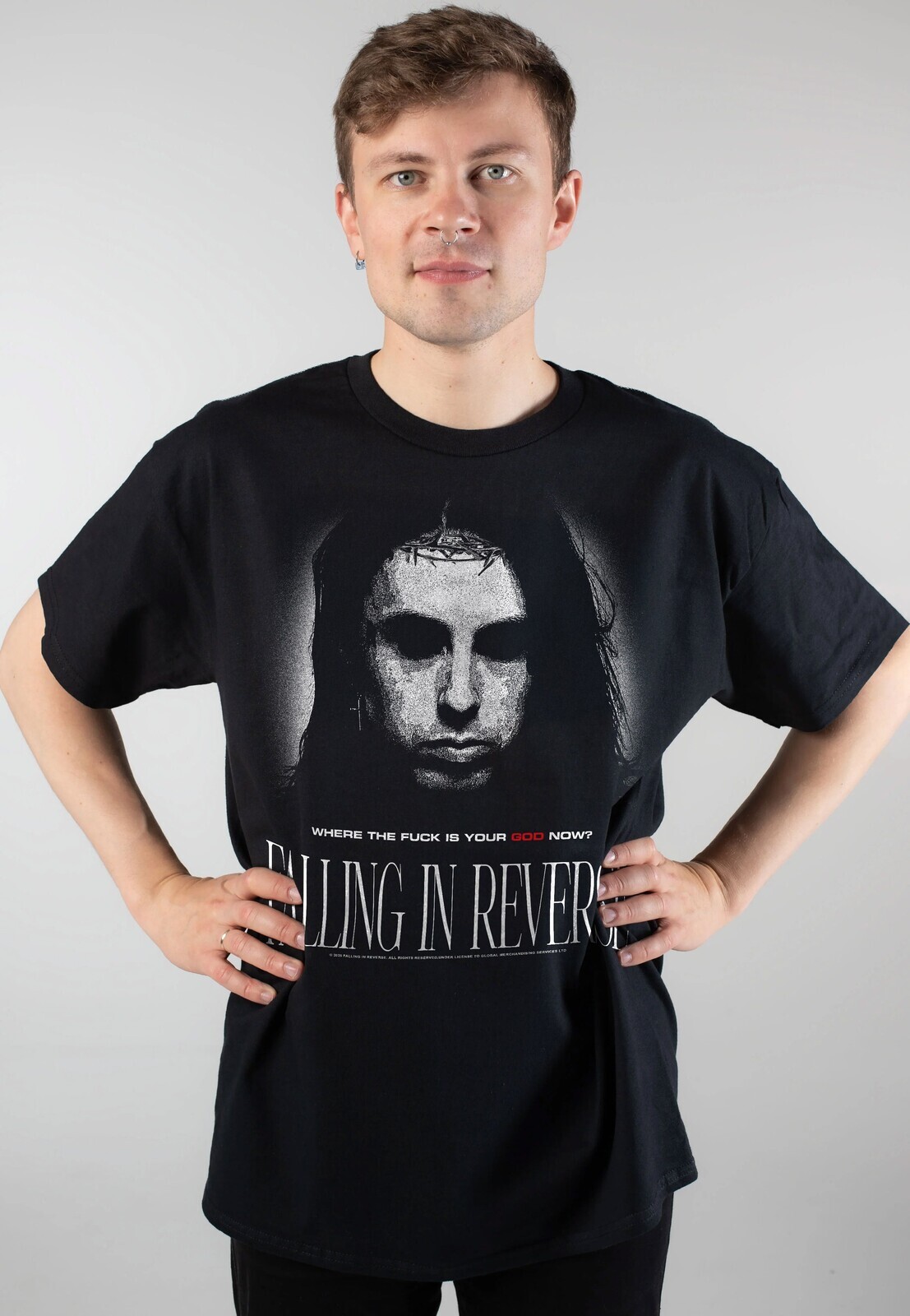 Falling In Reverse - GOD - T-Shirt - black - L - 100% Cotton,Jersey
