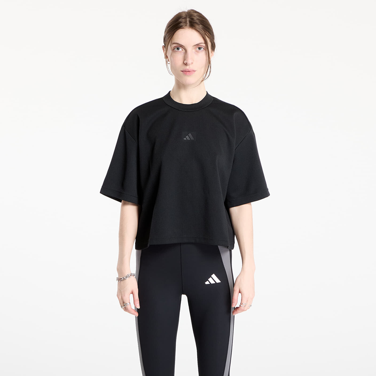 T-shirt adidas Yoga Motion Waffle T-Shirt Black XS