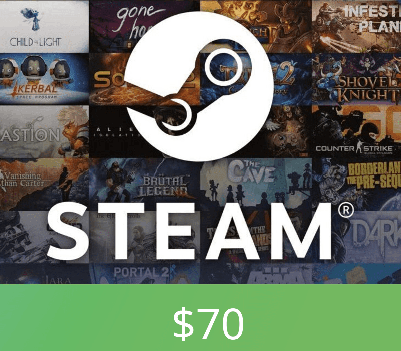 Steam Wallet Card $70 AR Activation Code