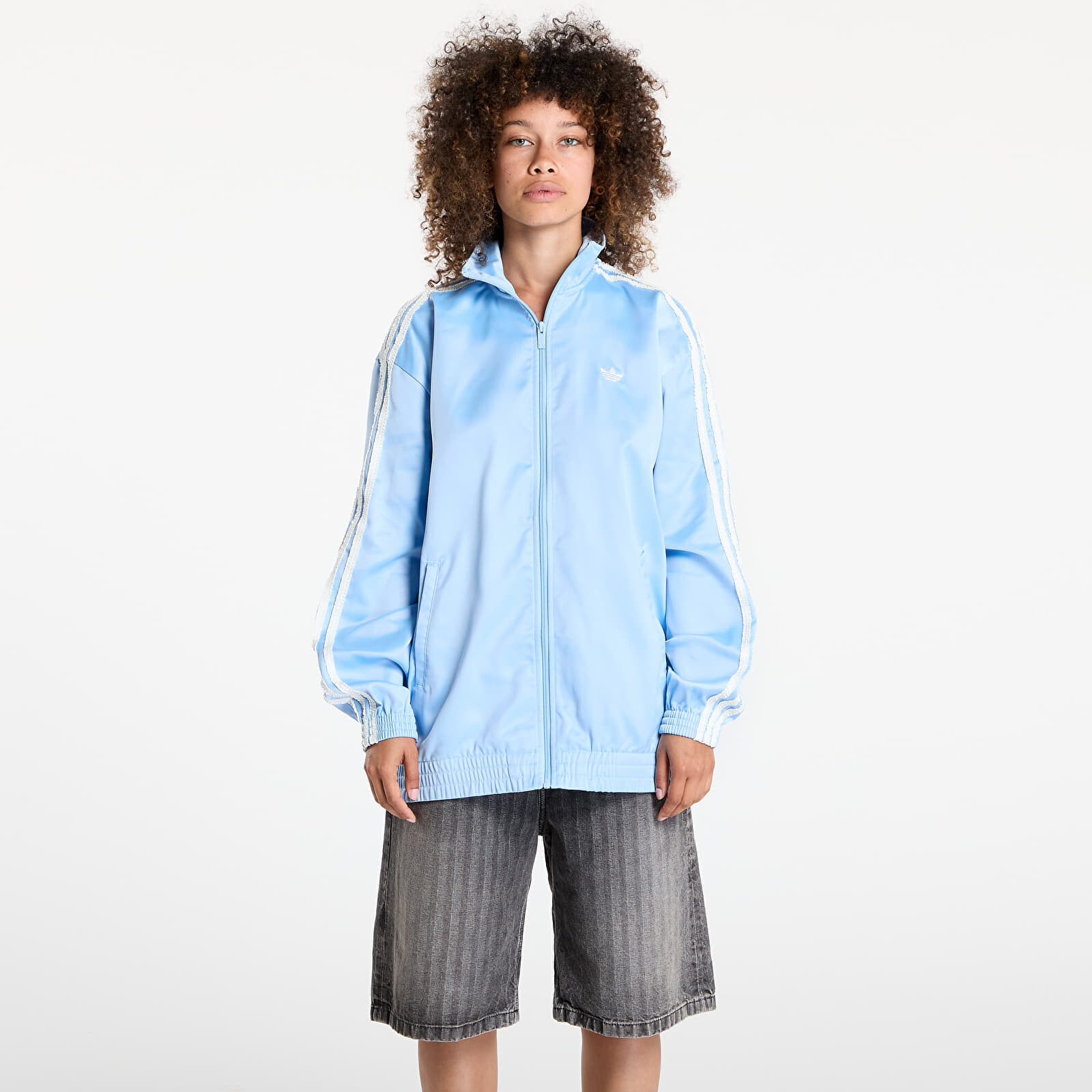Jacket adidas Originals Satin Firebird Track Top Ruffle 3-Stripes Clear Sky XS