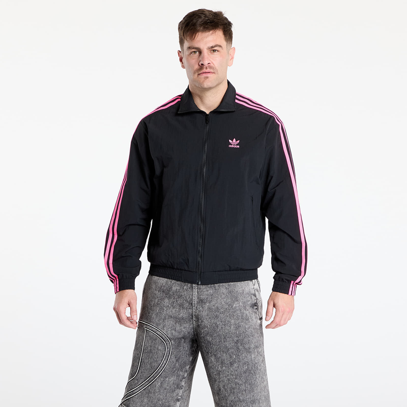 Jacket adidas Adicolor Woven Firebird Track Top Black/ Lucid Pink XXL