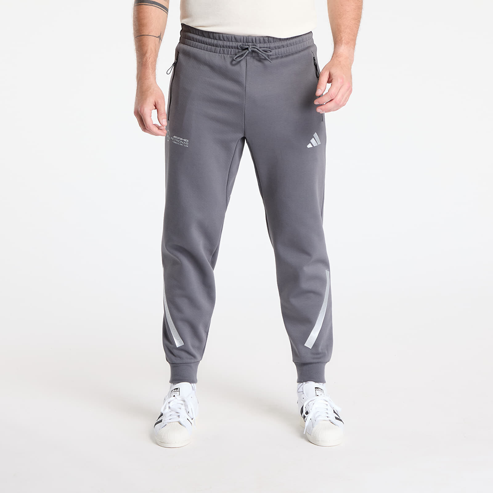 Pants adidas AMG Mercedes Silver Pants Grey Five S