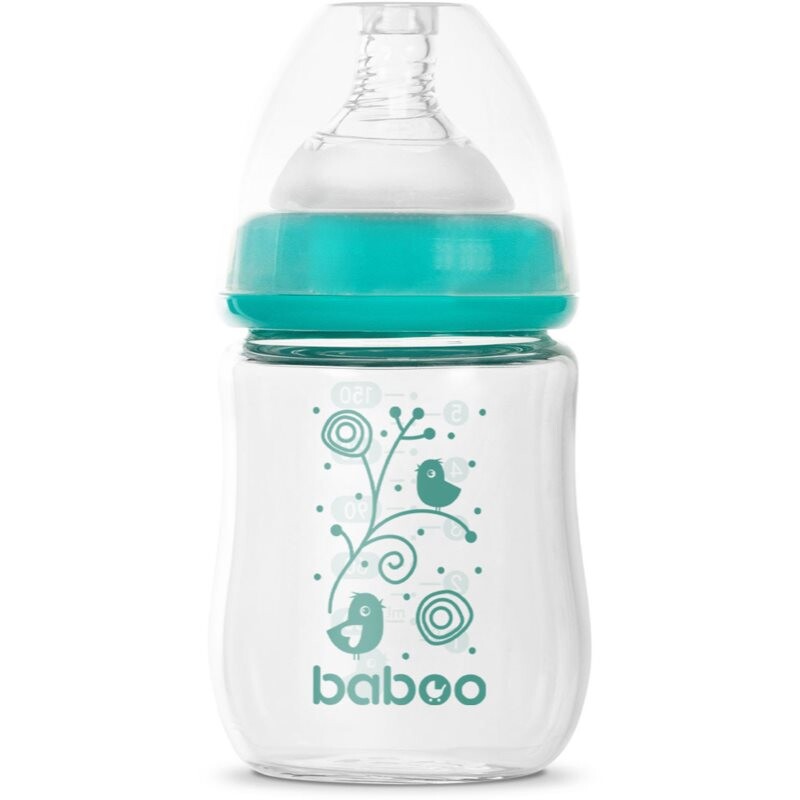 Baboo Anti-colic Glass Feeding Bottle Wide Neck glass baby bottle 0m+ 150 ml