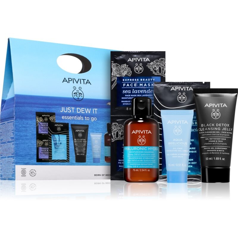 Apivita Just Dew It Set travel set for intensive hydration