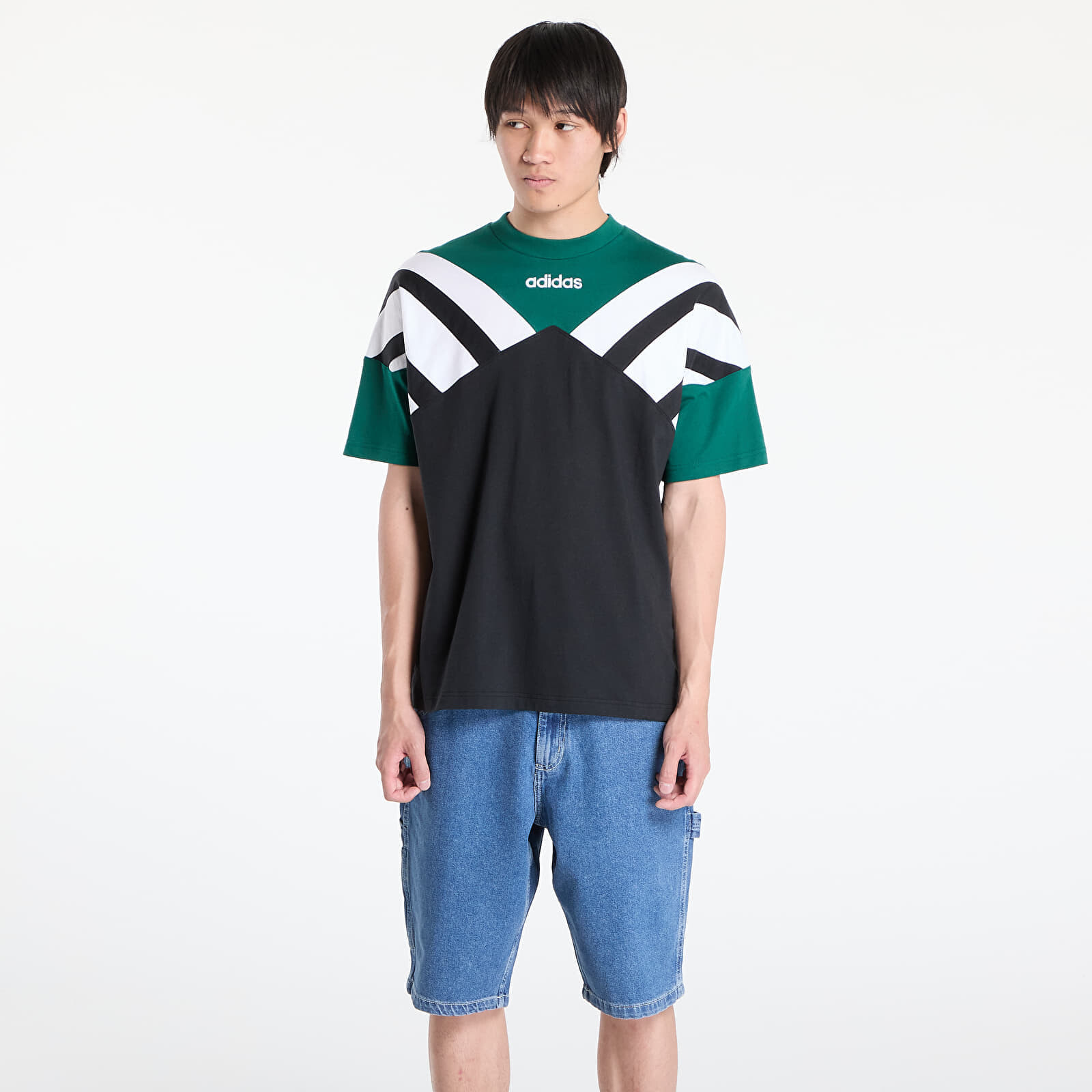 T-shirt adidas Archive Cutline T-Shirt Black/ Collegiate Green XL