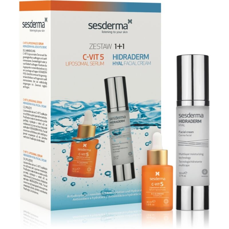Sesderma Set C-Vit 5 + Hidraderm Hyal gift set for radiance and hydration 2 pc