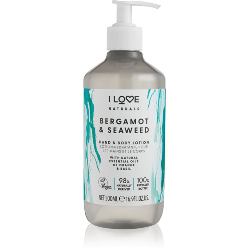 I Love Naturals Bergamot & Seaweed natural hand cream 500 ml