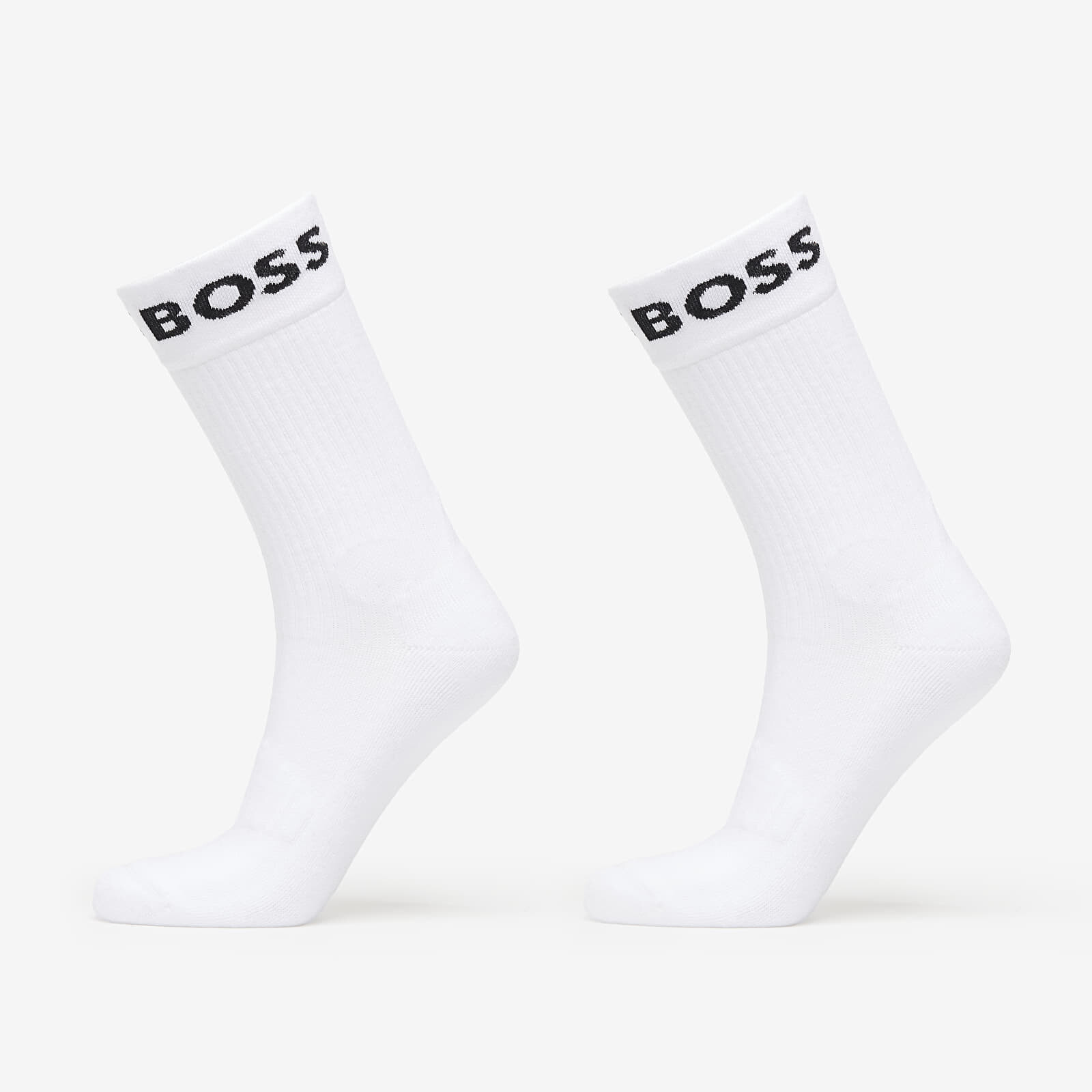 Hugo Boss Quarter-Length Socks in Stretch Fabric 2-Pack White 43-46