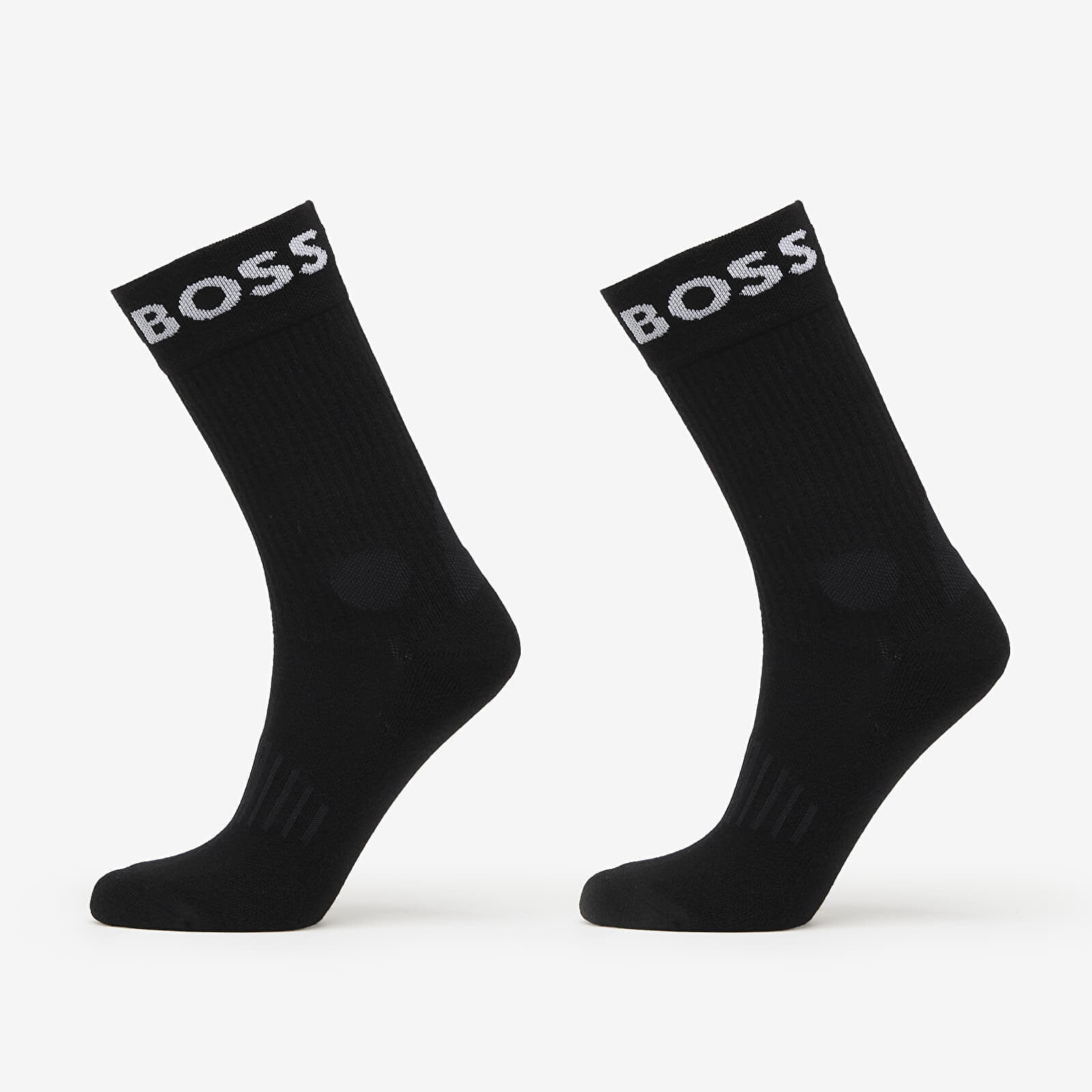 Hugo Boss Quarter-Length Socks in Stretch Fabric 2-Pack Black 43-46