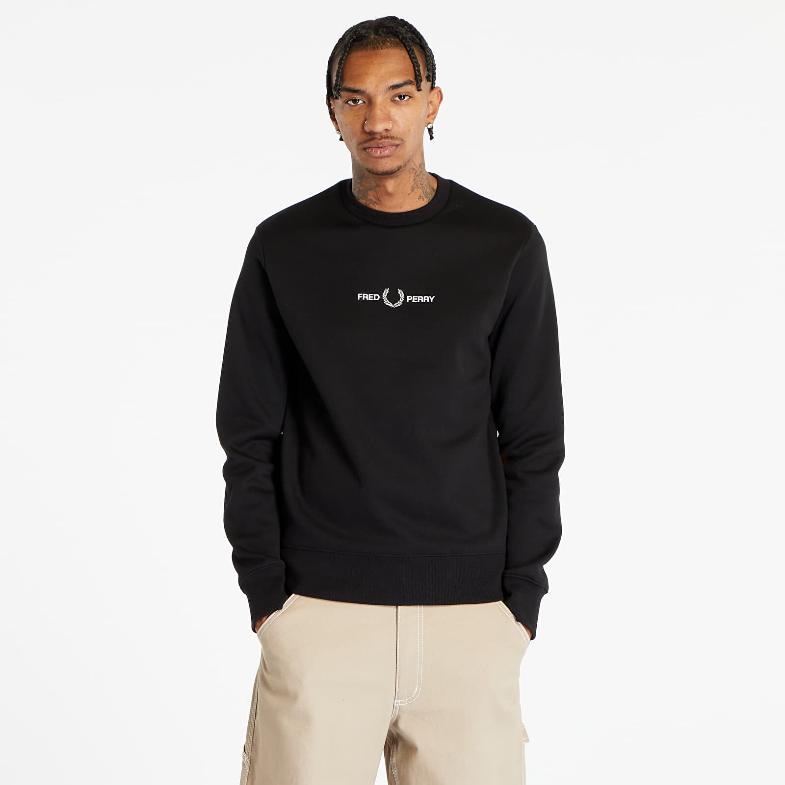 Sweatshirt FRED PERRY Embroidered Sweatshirt Black M