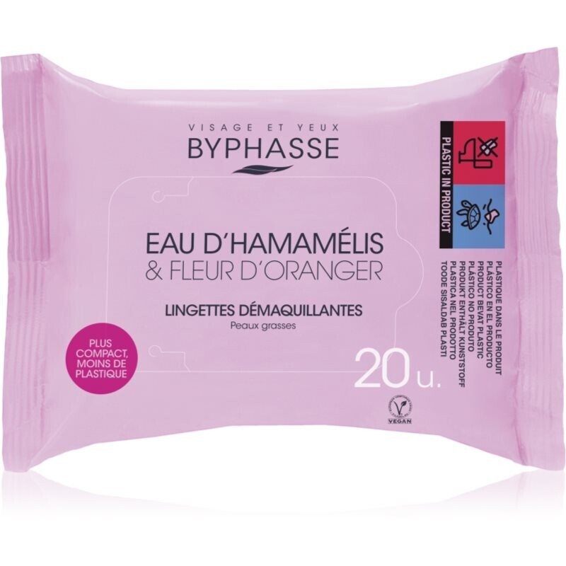 BYPHASSE Eau D Hamamelis cleansing wipes 20 pc