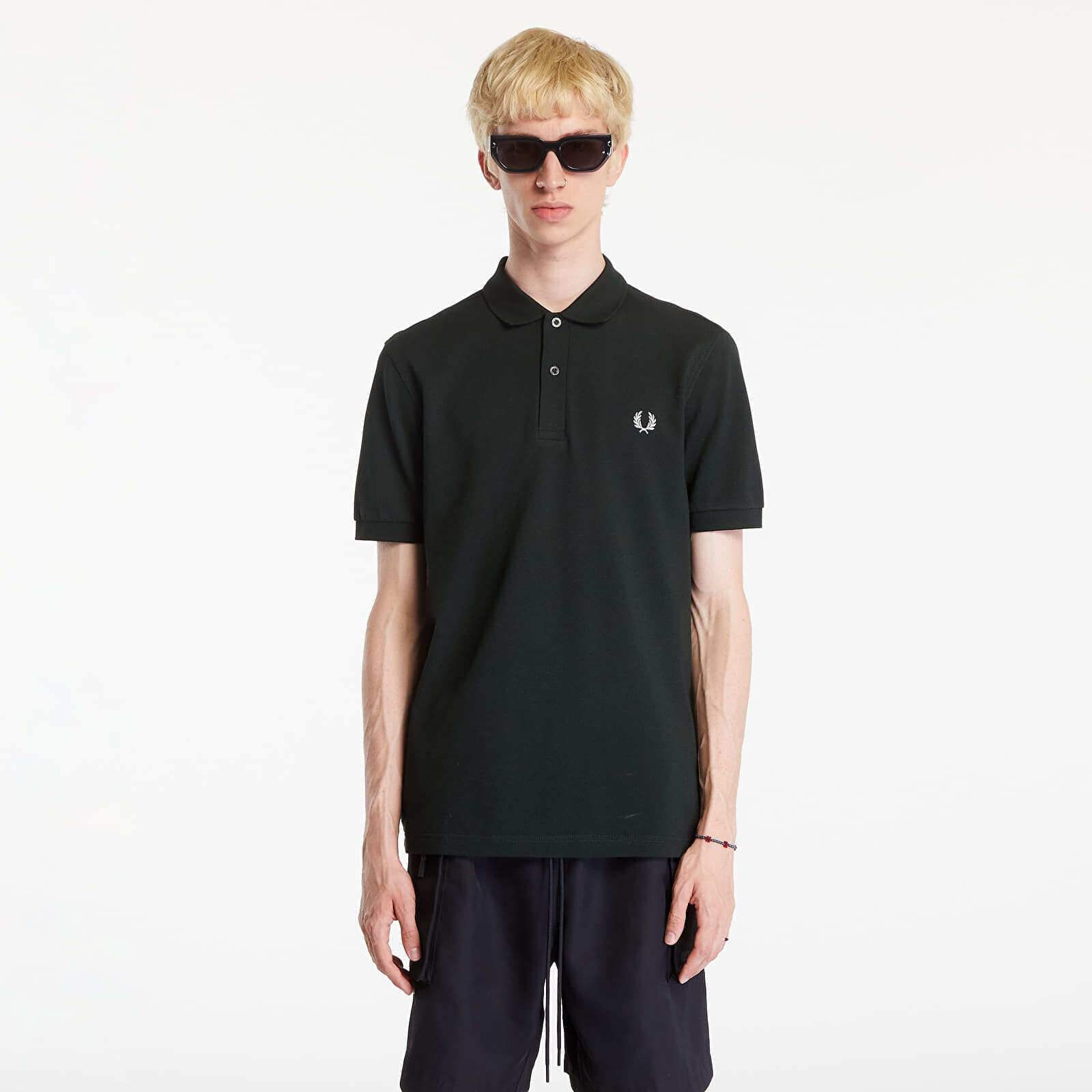 T-shirt FRED PERRY The Polo Short Sleeve Tee Night Green/ Snow White L