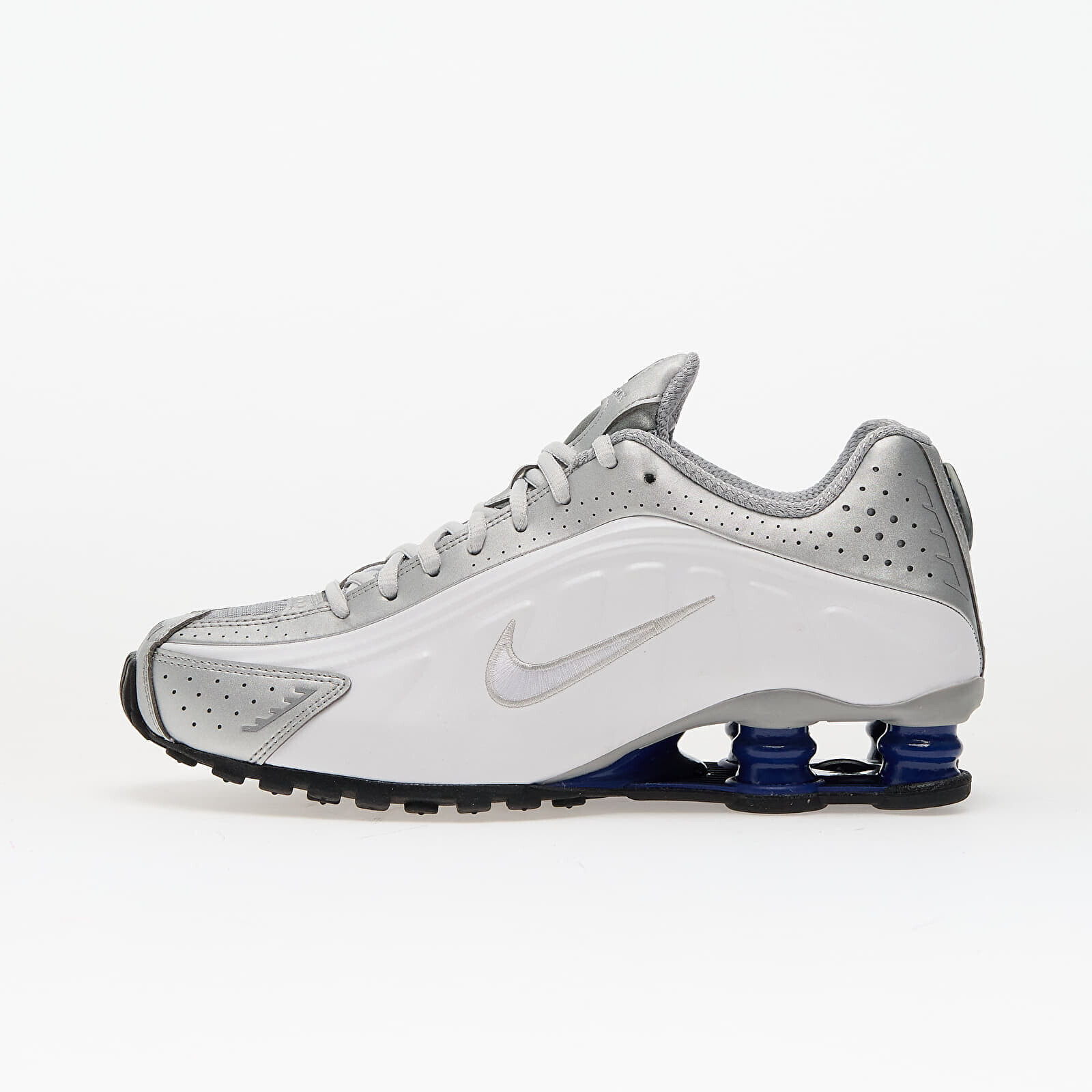 Sneakers Nike Shox R4 White/ White-Mtlc Silver-Deep Royal Blue-Black UK 9