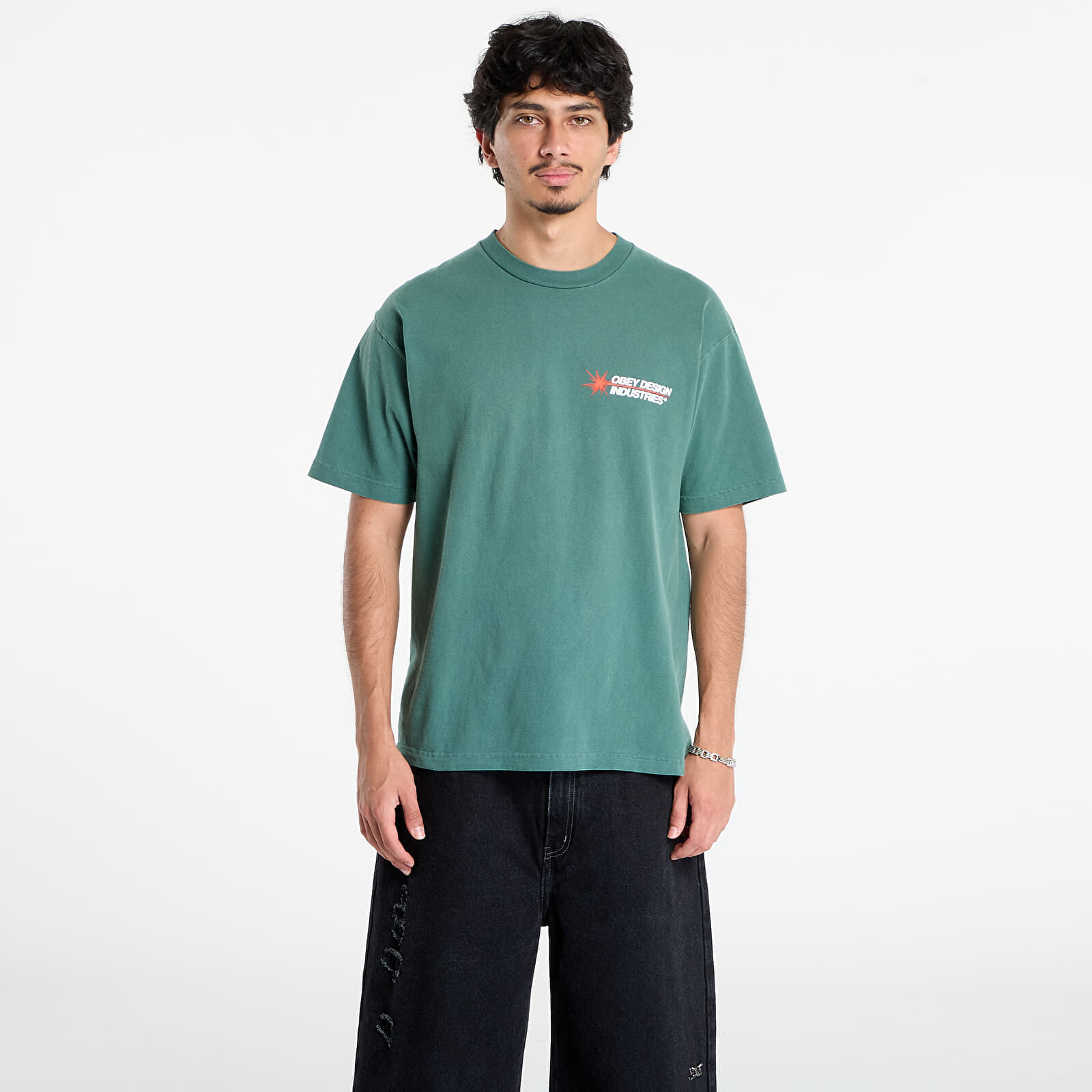 T-shirt OBEY Design Industries T-Shirt Pigment Rain Forest L