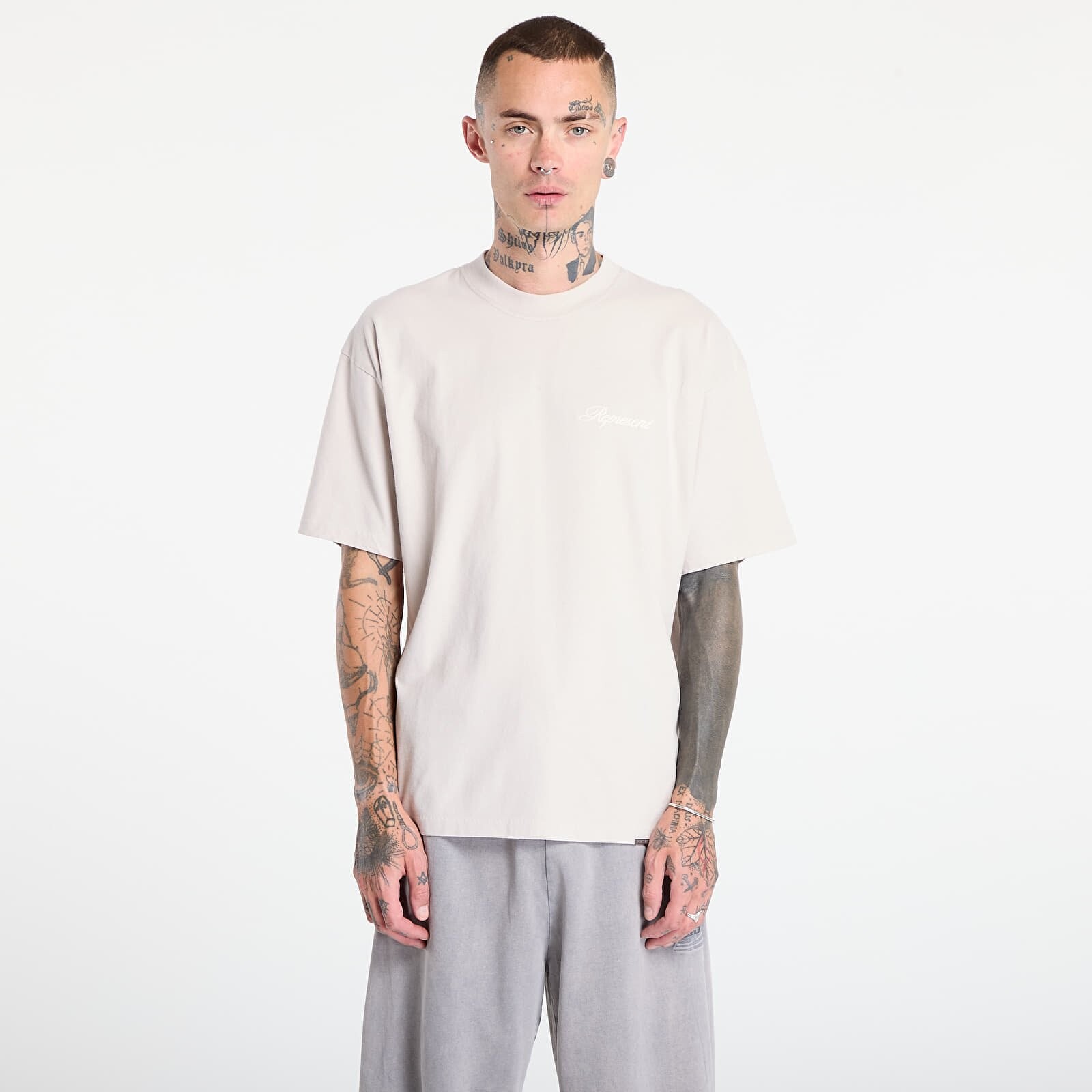 T-shirt REPRESENT Script Logo T-Shirt Concrete L