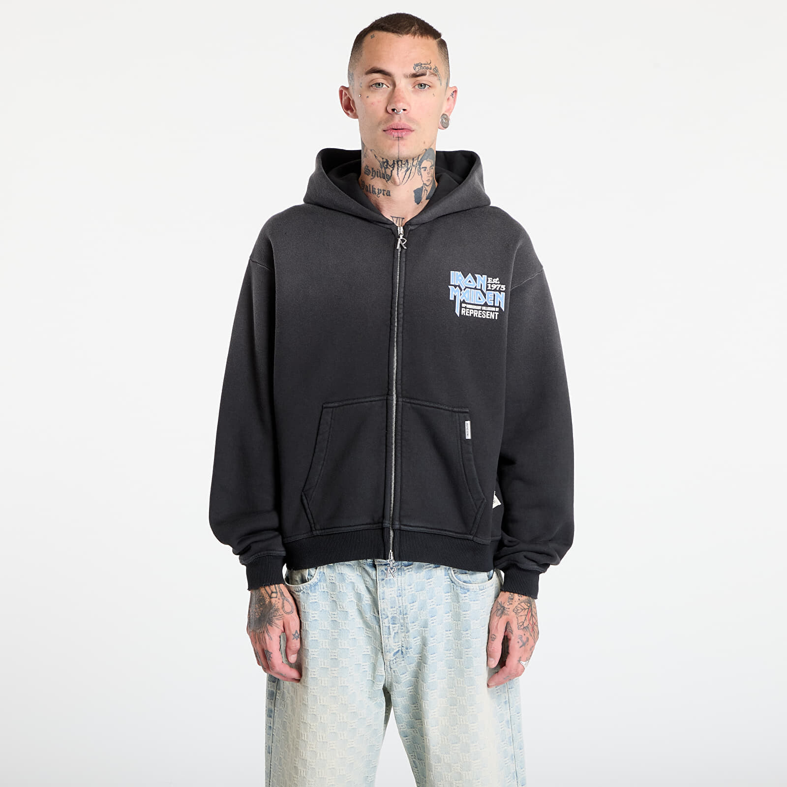 Sweatshirt REPRESENT x Iron Maiden Anniversary Hoodie Stained Black L