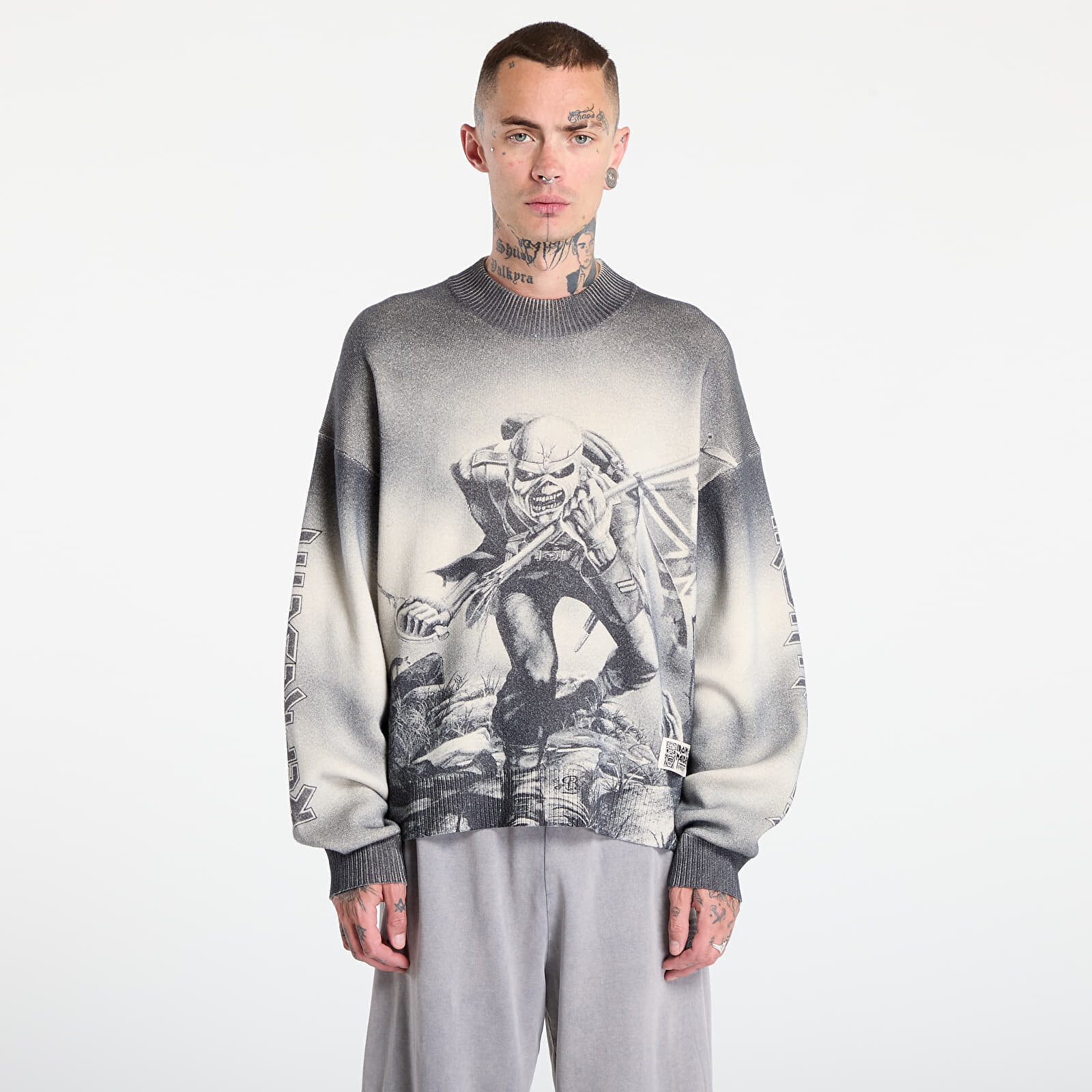 Sweater REPRESENT x Iron Maiden Trooper Knit Sunfade Grey L