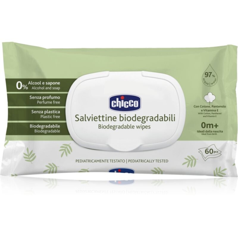 Chicco Biodegradable Baby Wipes gentle wet wipes for babies 60 pc