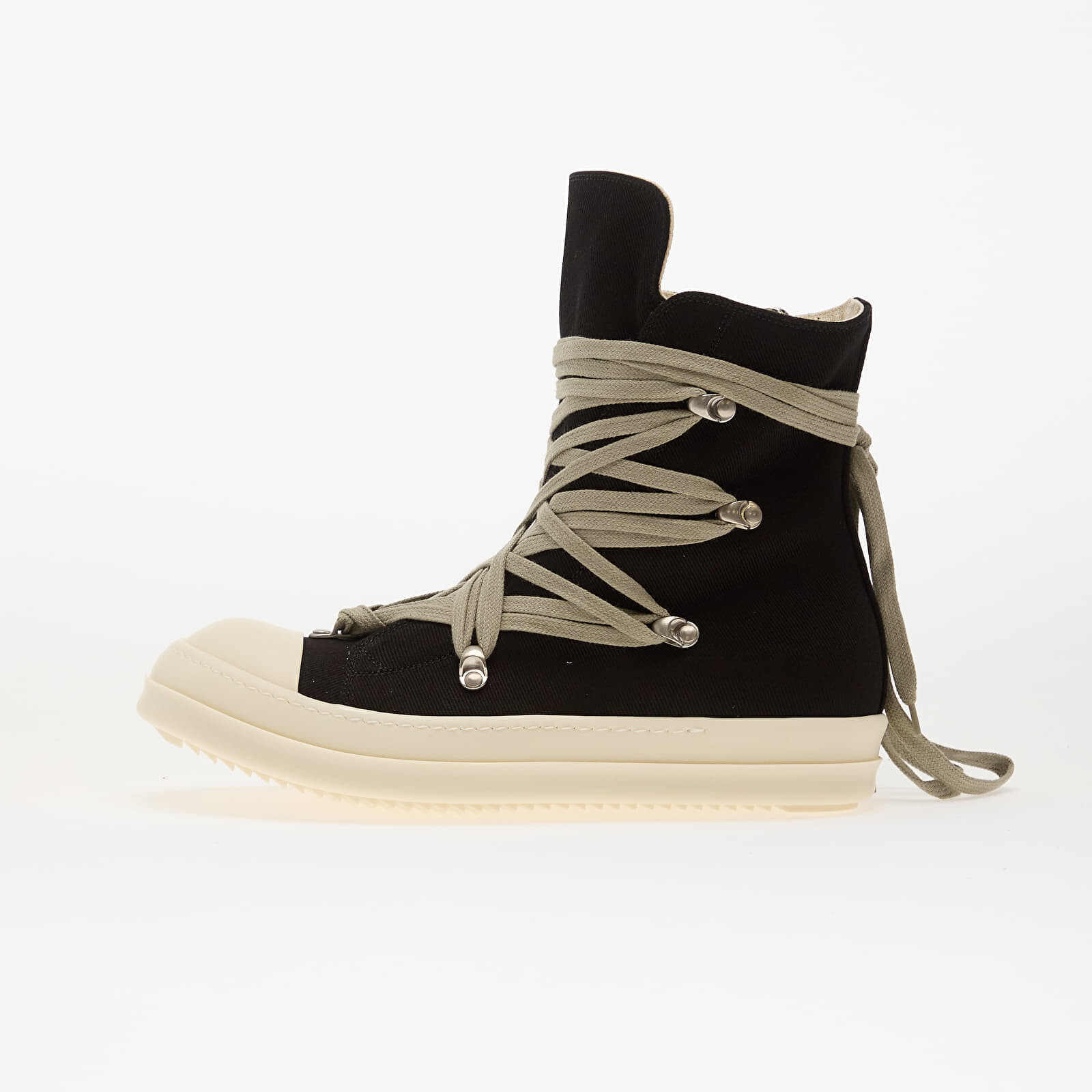 Sneakers Rick Owens Denim Shoes - Megalace Sneaks Black/ Milk/ Milk UK 40