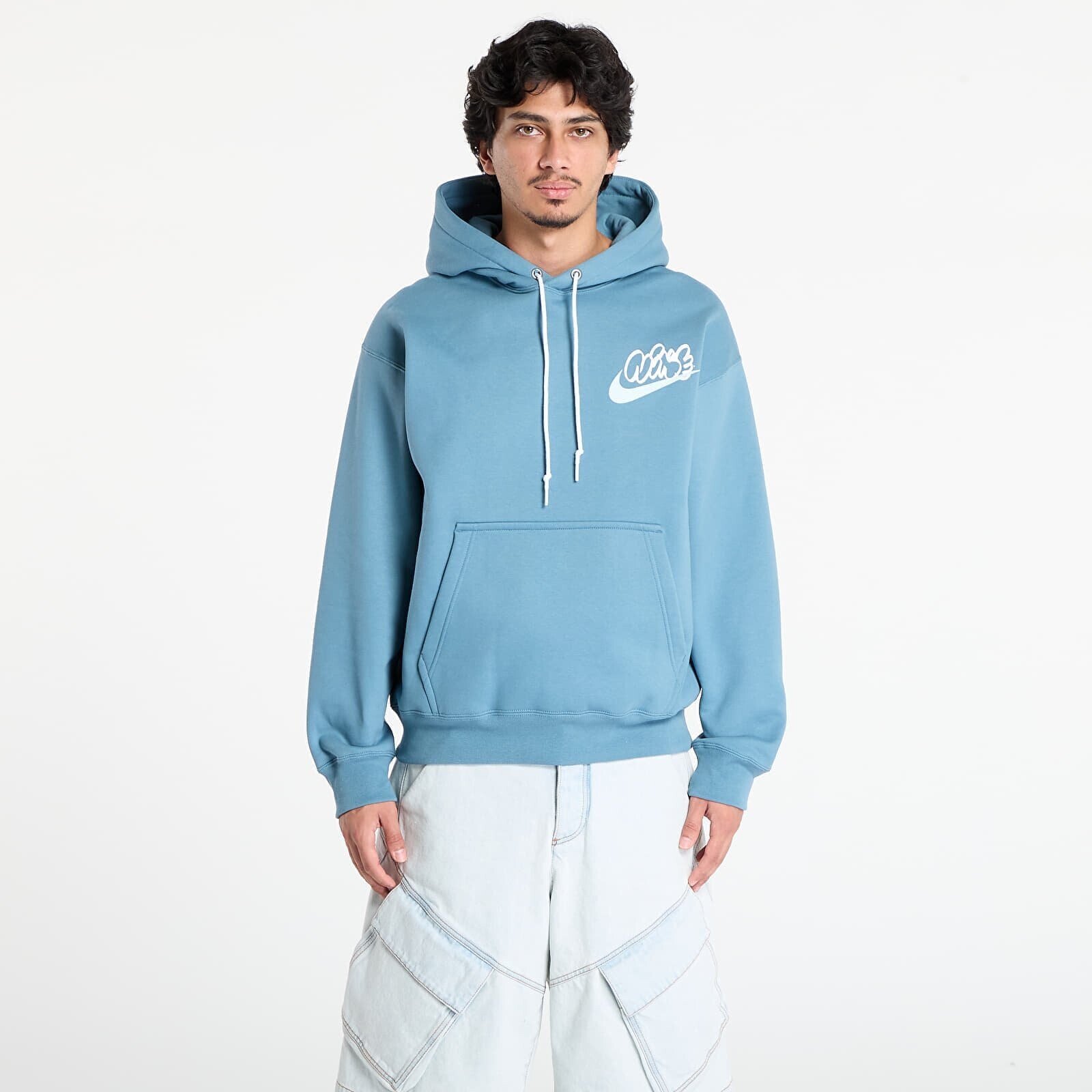Sweatshirt Nike Solo Swoosh Men's Fleece Hoodie Smokey Blue L